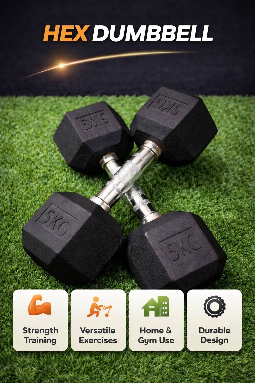 Hex Dumbell 5 Kg Pr